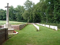 Devonshire Cemetery on the Somme battlefield near Mametz, France.