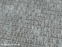 Names on the Communal Grave metal tablets at Fricourt.