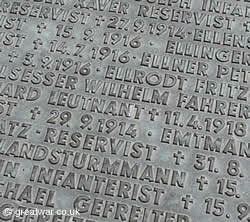 Names on the Communal Grave metal tablets at Fricourt.