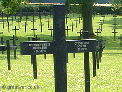 Grave at Fricourt German Military Cemetery.