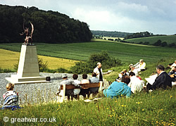 Guide at Mametz Wood on the July 1916 Somme battlefield.