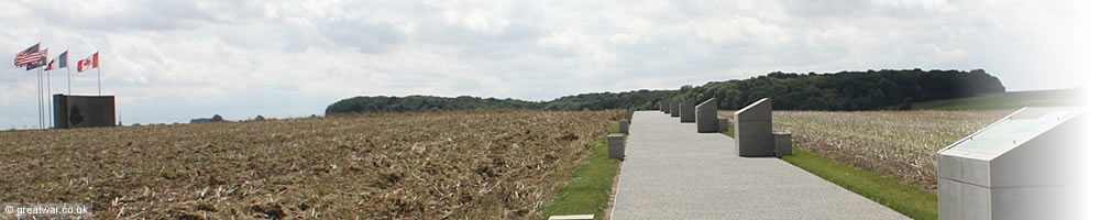 View of the path leading to the Australian Corps Memorial at Le Hamel.
