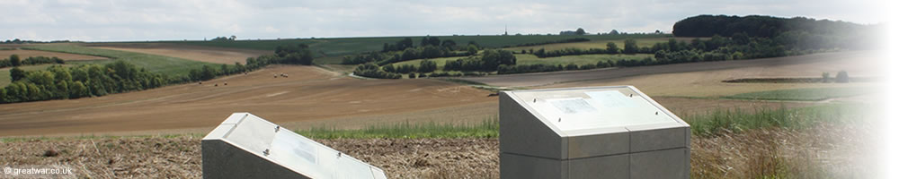 Looking south from the high ground on which the German positions were located, and which were captured on 4 July 1918 by the Australian Corps. The spire of Lamote-Warfusee can be seen on the horizon, with Le Hamel Wood on the far right. The high ground on which the German positions were located.