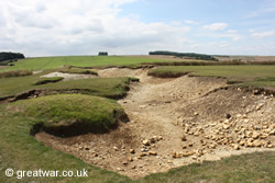 Trench remains at the Australian Corps Memorial Park.