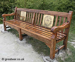 Bench donated in memory of the Grimsby Chums, one of the Pals Battalions. It was formally known as the 10th Battalion the Lincolnshire Regiment.