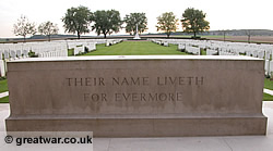 London Road Cemetery at Bois des Foureaux or High Wood, one of the places on the Circuit of Remembrance route on the Somme battlefield, France.