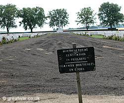 Renovations to London Road Cemetery and Extension, Somme battlefield.
