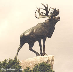 Close up of the Caribou Memorial.
