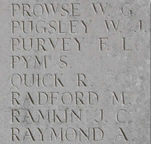 (3) 8 of the 72,000 names commemorated on the Thiepval Memorial.