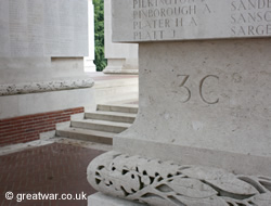 Detail of Pier and Face 3 C on the Thiepval Memorial.