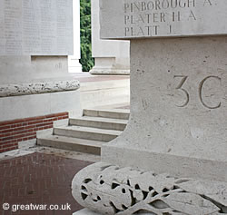Detail of Pier and Face 3 C on the Thiepval Memorial.