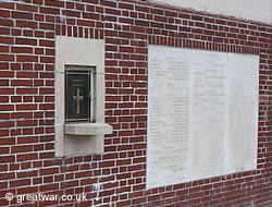 The box containing the Cemetery Registers at Thiepval Memorial.