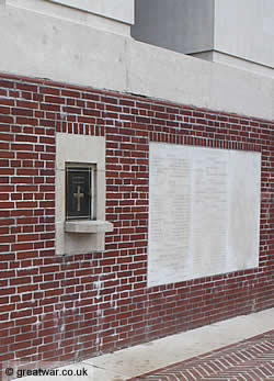 The box containing the Cemetery Registers at Thiepval Memorial.