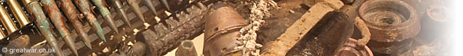 Relics from the battlefields on display at the Ulster Tower Museum on the Somme battlefield in France.