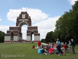 School group on a battlefield tour.