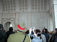 Poppy petals float down from the roof of the Menin Gate memorial ©greatwar.co.uk