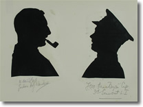 Two albums of silhouettes of 294 Officers from Great Britain, Belgium, France and Russia held at the P.O.W. Camp in Magdeburg, Germany, c. 1915 (with many annotations and signatures).