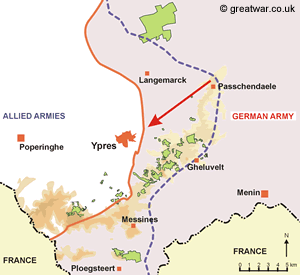 The Front Line at the end of the German April Offensive on 29 April 1918.