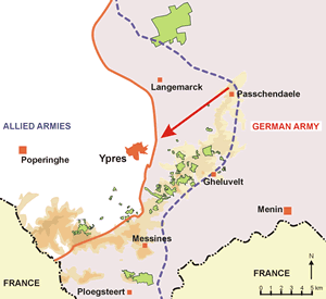 The Front Line at the end of the German April Offensive on 29 April 1918.