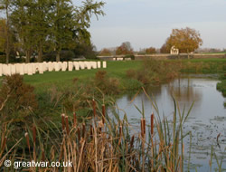 Bedford House Cemetery with moat