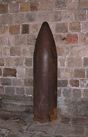 Big Bertha shell in the Donkerpoort, Ypres.