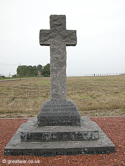 Memorial to Captain Skrine on the Ypres Salient battlefield.