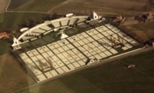 Aerial view of Tyne Cot cemetery.