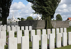 view of German bunker in Tyne Cot cemetery