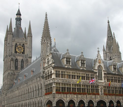 The Cloth Hall (Lakenhalle) rebuilt stone by stone after it had been completely destroyed 