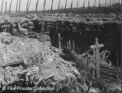 Grave in captured French trenches on the Ypres Salient battlefield.