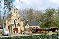 The renovated chapel and school on the Menin Road, now housing the Hooge Crater Museum.
