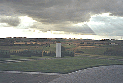 View looking from the Peace Park in a south-easterly direction across the British area between Wulverghem on the right and the high ground of Hill 63 on the left of the photograph.