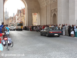 Visitors gather for the 8 o'clock Last Post Ceremony at the Menin Gate Memorial.