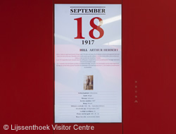 Calendar at Lijssenthoek Visitor Centre.