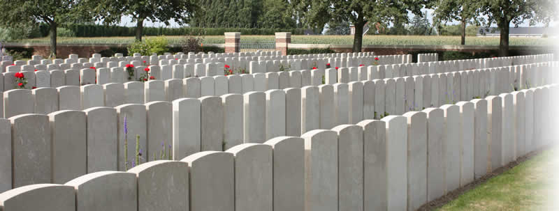 Some of the 10,755 identified graves in Lijssenthoek Military Cemetery.