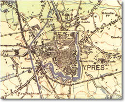 Map of Ypres (Ordnance Survey, 1919)