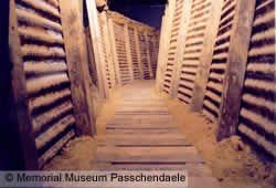 Replica trench at Memorial Museum Passchendaele 1917.