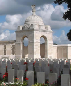 Domed pavilion at the southern end of the Tyne Cot Memorial.