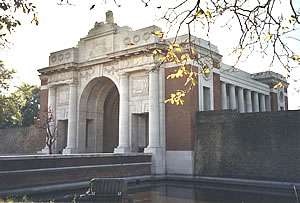 View of the Menin Gate Memorial from the north-east, looking at the eastern entrance.