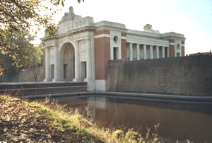 View of the Menin Gate Memorial from the north-east, looking at the eastern entrance.