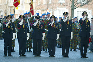 Buglers of the Last Post Association play Last Post and Reveille every evening at the Menin 