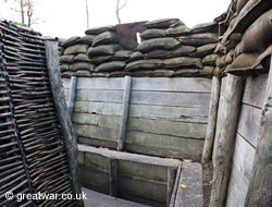 Replica trench at Memorial Museum Passchendaele 1917.