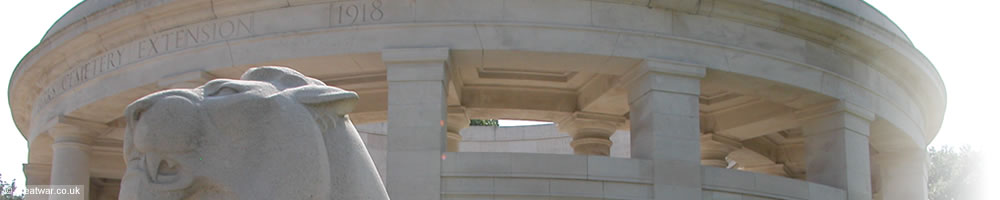 Detail of recumbant lion at the Ploegsteert Memorial to the Missing