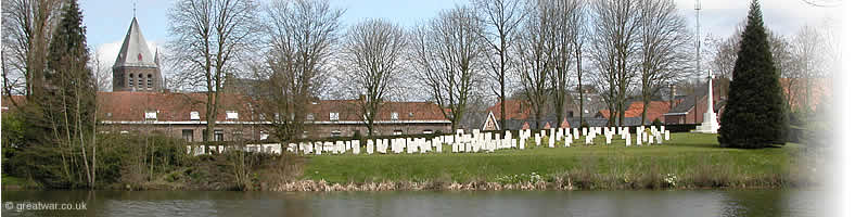 View of Ramparts Cemetery from the south side of the moat.