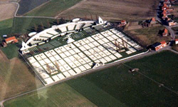 Aerial view of Tyne Cot British Military Cemetery near Zonnebeke.