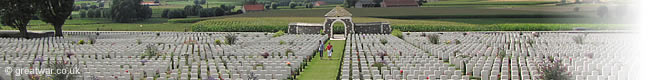 The largest British military cemetery in the world, Tyne Cot Cemetery on the Ypres Salient battlefield near Ypres.