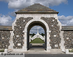 Entrance to Tyne Cot cemetery.