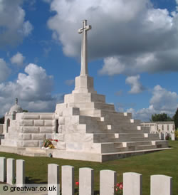 Cross of Sacrifice at Tyne Cot Cemetery.