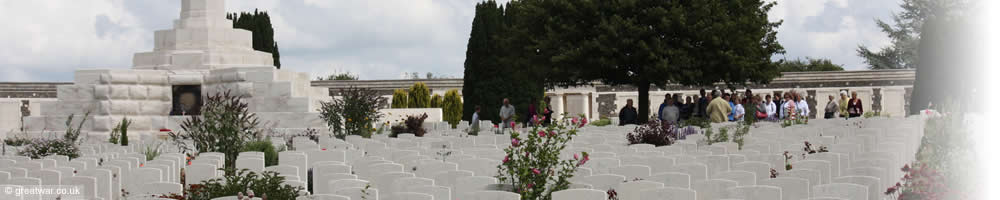 A tour group at Tyne Cot Cemetery, Ypres Salient.