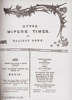 Facsimilie front page of the first issue of The Wipers Times in March 1916.